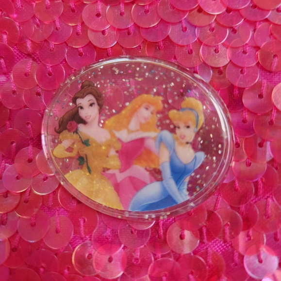 Pink Sequin DISNEY PRINCESS Small Bag Purse Gift Card Holder Coin Purse - Picture 3 of 10